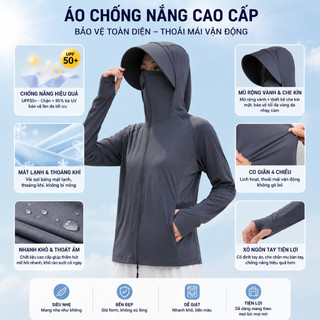 Áo Chống Nắng Nữ Dáng Rộng Cao Cấp Upf50+ |Chống Uv, Khóa Kéo 2 Chiều, Lưng Lưới Thoáng Khí