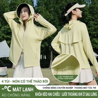 Áo Chống Nắng Nữ Dáng Rộng Cao Cấp Upf50+ |Chống Uv, Khóa Kéo 2 Chiều, Lưng Lưới Thoáng Khí
