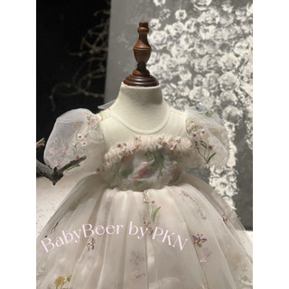 {Độc quyền_BabyBeer} Váy Hoa Nàng Thơ màu Mơ cho bé/Váy lưới hoa cho bé (ảnh thật)