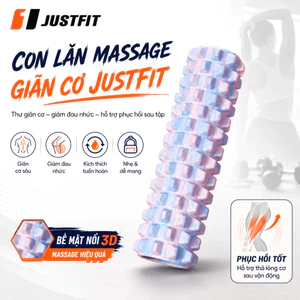 Con lăn massage 3D gai nổi 45x13cm JUSTFIT giãn cơ sâu, giảm đau mỏi vai gáy, phục hồi sau tập