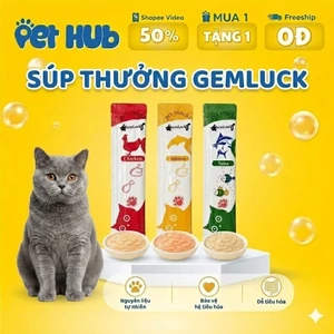 Súp Thưởng GemLuck, Shizuka 15g Cho Mèo Cải Thiện Tiêu Hóa Tăng Cường Miễn Dịch