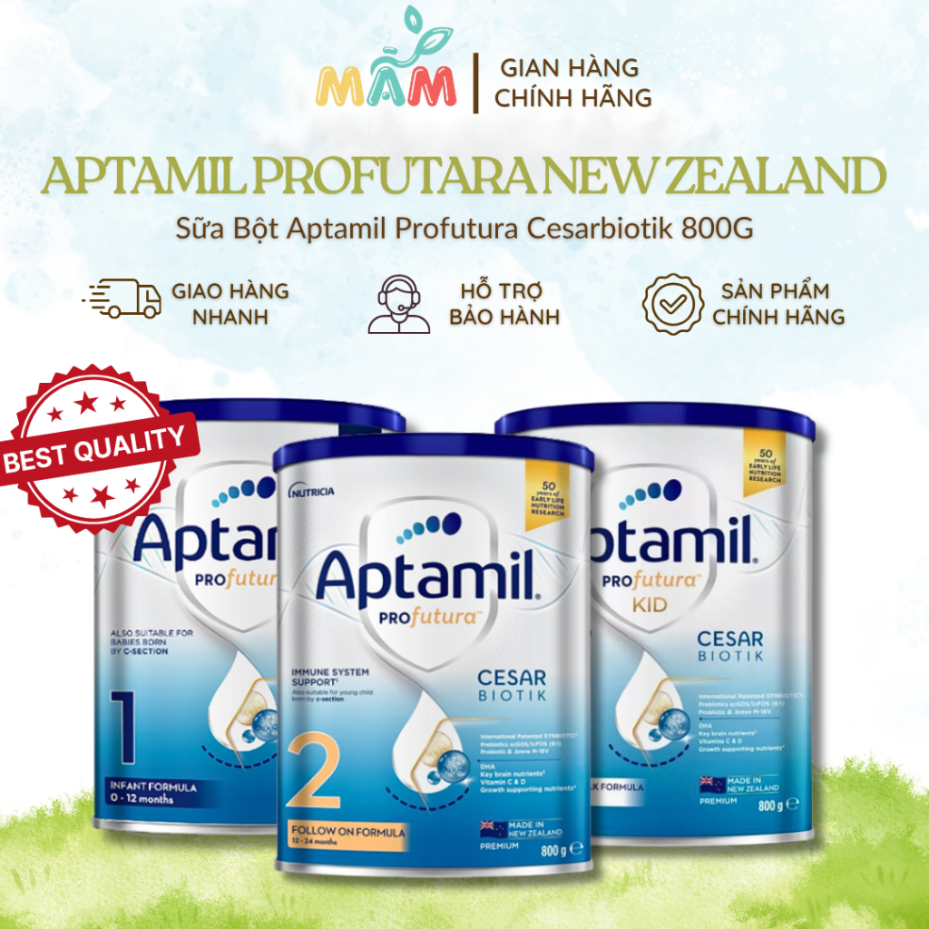 (Deal mở bán) Sữa Bột Aptamil Profutura Cesarbiotik New Zealand 350g, 800g số 1,2,3 _ Mầm Mẹ Bầu và Bé