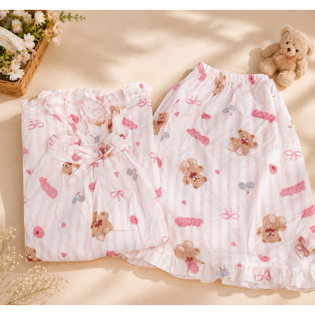 Bộ Tole 2 Dây Nữ Họa Tiết Dễ Thương – Mặc Nhà Mát Mẻ, Thoải Mái
