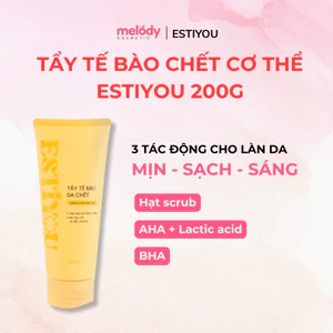 Tẩy Tế Bào Chết Body Estiyou 200g, Hạt Mát Xa Thiên Nhiên, Bơ Hạt Mỡ, Dầu Jojoba Giúp Da Sáng Khỏe, Mềm Mại