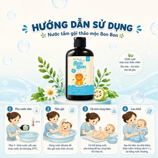Nước Tắm Gội Thảo Mộc Cho Bé Hỗ Trợ Giảm Mẩn Ngứa, Rôm Sảy, Hăm Tã Cho Bé Sơ Sinh Home Care 500ml
