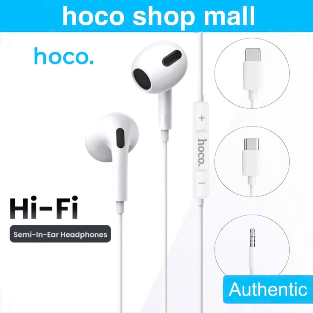 Tai nghe có dây chính hãng Hoco có micro nói đàm thoại dùng cho phone xiaomi oppo samsung jack cắm type c 3.5mm ...