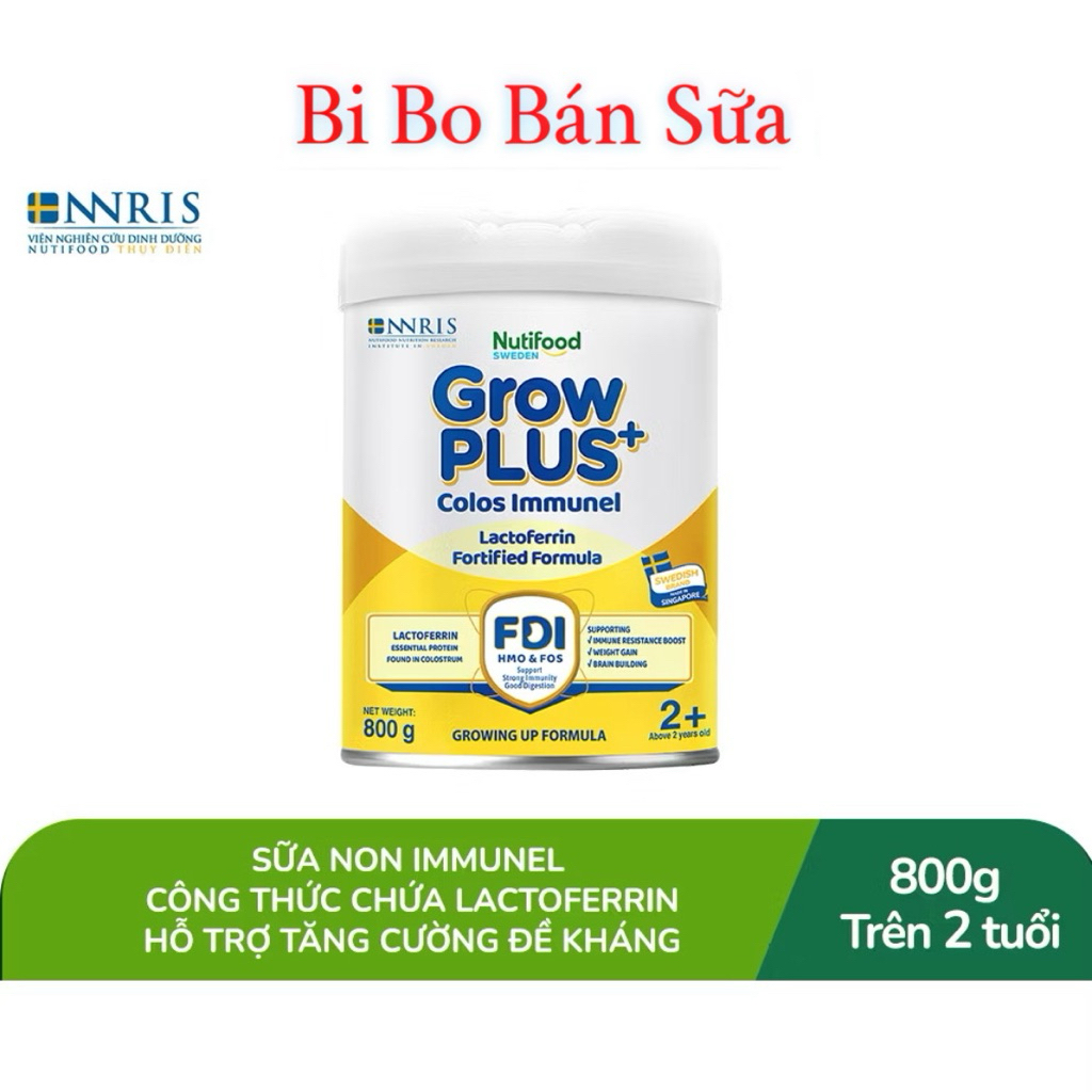 Sữa Bột Nutifood GrowPLUS+ Colos Immunel 2+ Lon - 800g.