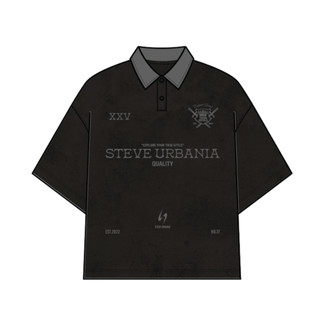 Áo Polo Local Brand STEVE URBANIA Nam Nữ Cộc Tay,Chất Vải Cotton Vải Wash Loang, Áo Polo Phong Cách Đường phố