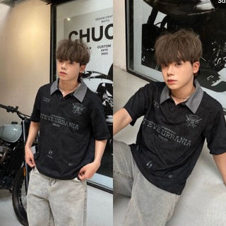 Áo Polo Local Brand STEVE URBANIA Nam Nữ Cộc Tay,Chất Vải Cotton Vải Wash Loang, Áo Polo Phong Cách Đường phố