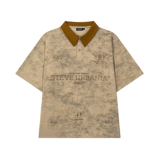 Áo Polo Local Brand STEVE URBANIA Nam Nữ Cộc Tay,Chất Vải Cotton Vải Wash Loang, Áo Polo Phong Cách Đường phố