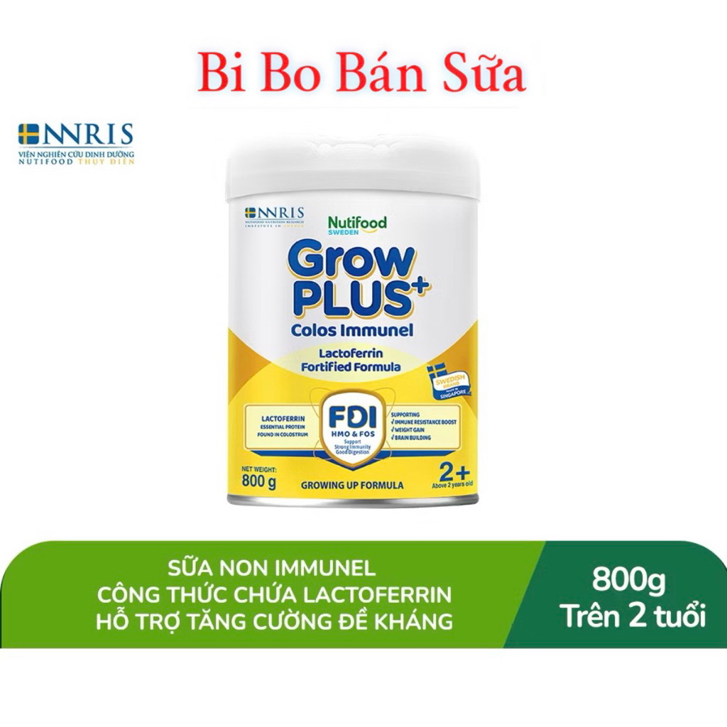 Sữa Bột Nutifood GrowPLUS+ Colos Immunel 2+ Lon - 800g.