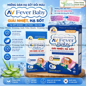 Miếng dán hạ sốt đổi màu Fever baby giúp giải nhiệt, hạ sốt an toàn cho trẻ nhỏ. Hộp 6 miếng dán