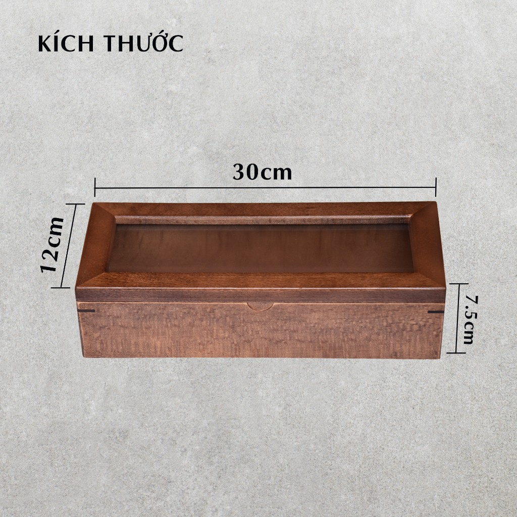 Hộp Đựng Đũa Muỗng Bằng Gỗ Màu Đen Kích Thước Lớn Cho Nhà Hàng