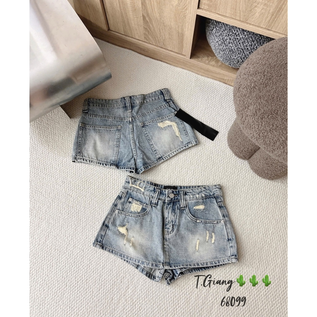 Quần giả váy jean rách hot hittt (mác Okk)