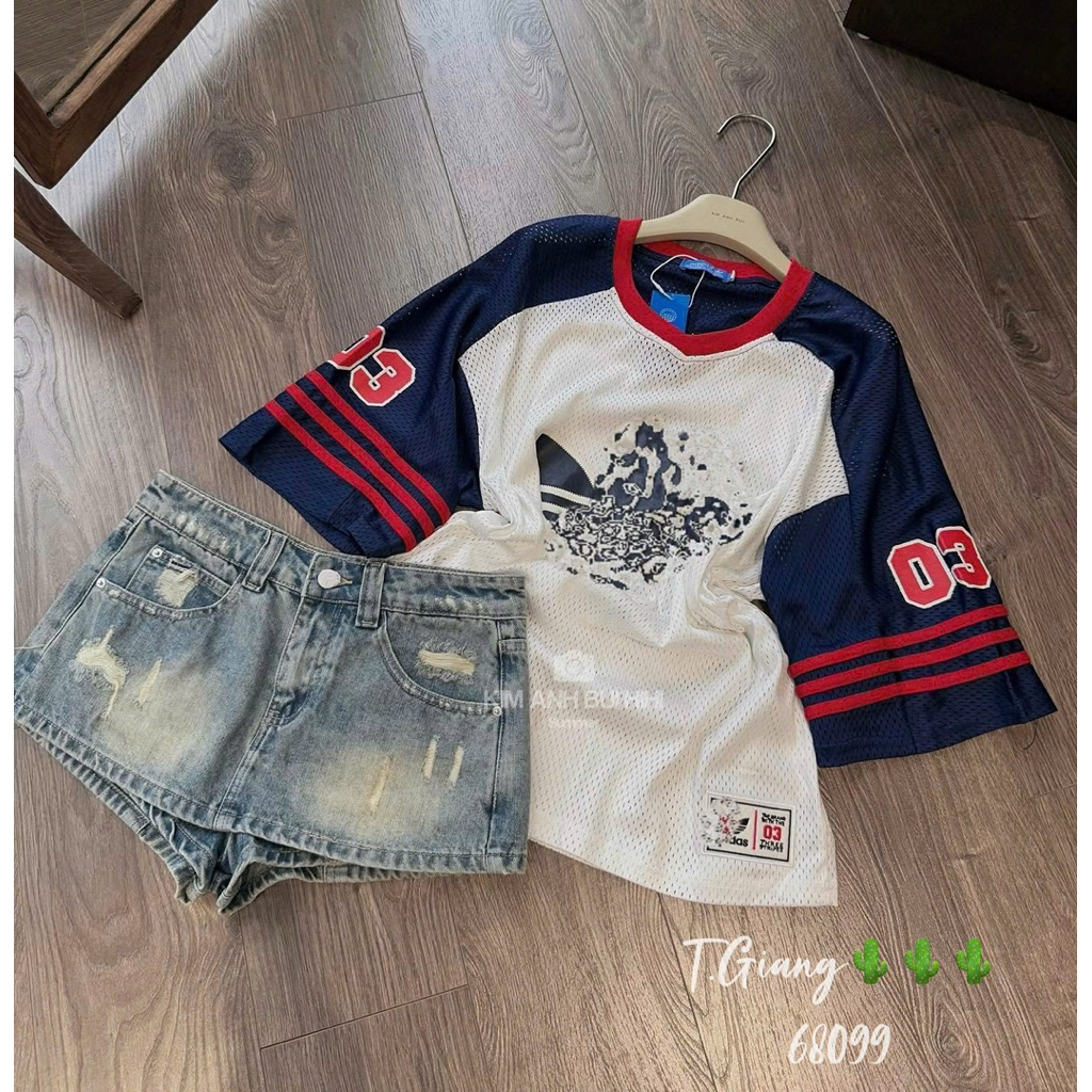 Quần giả váy jean rách hot hittt (mác Okk)