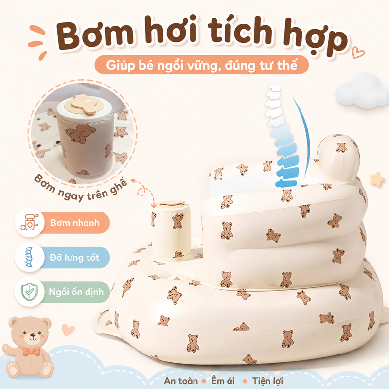 ghế tập ngồi cho bé,Máy bơm tự động,Dễ dàng mang theo,Tự Động Chống trơn,Lưu trữ có thể gập lại