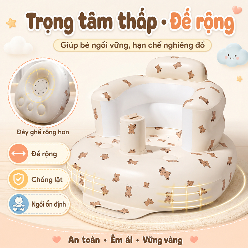 ghế tập ngồi cho bé,Máy bơm tự động,Dễ dàng mang theo,Tự Động Chống trơn,Lưu trữ có thể gập lại