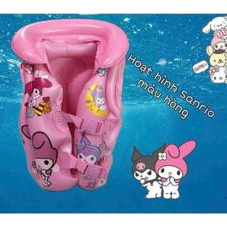 (Tặng Bơm) Áo phao bơi cho bé kuromi, Capybara, melody,stitch hình dễ thương (size S ,M,L) hehe