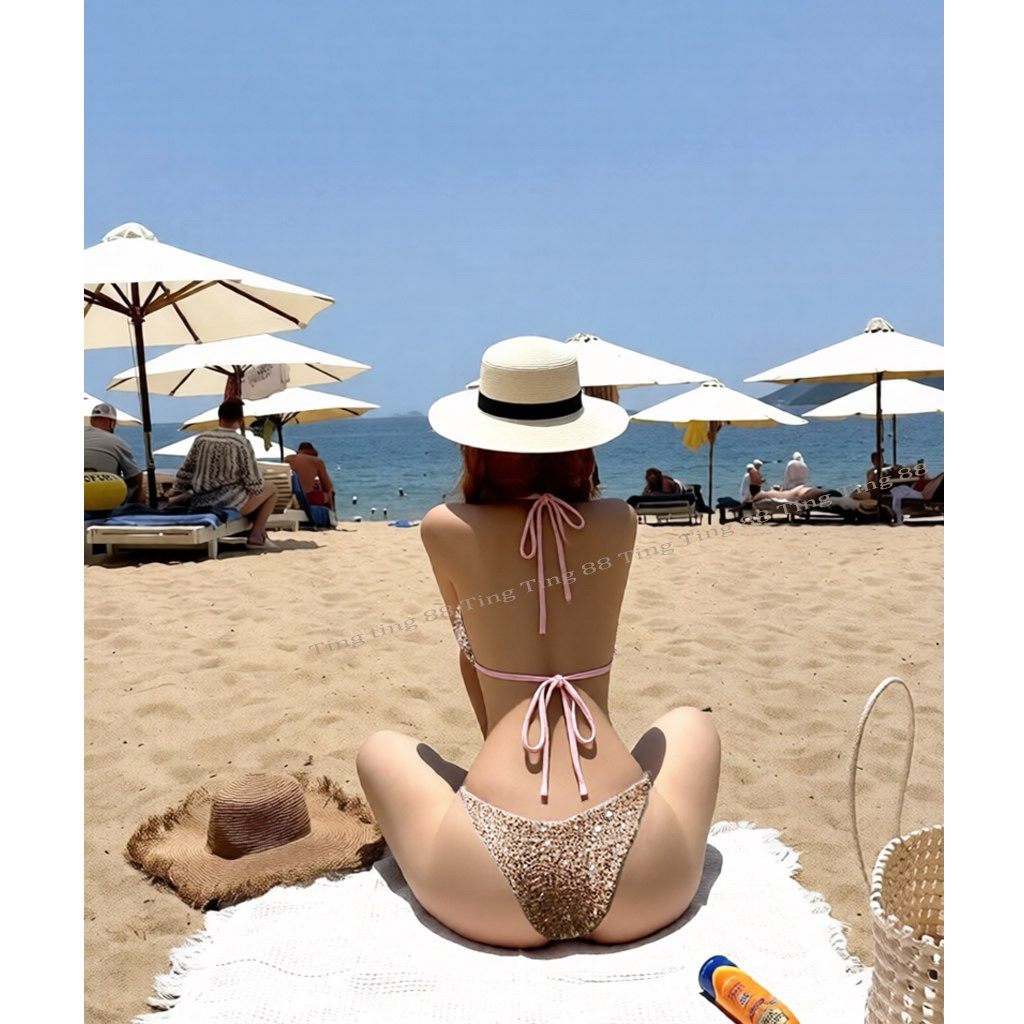 Bikini 2 Mảnh Dây Buộc Sexy - Chất Liệu Kim Sa Quyến Rũ TingTing 88