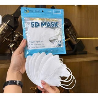 Khẩu trang 5d combo 100 cái ( túi 10 cái ) 3 lớp kháng khuẩn