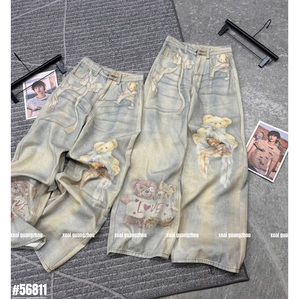 🥭Jeans xuông in gấu 3D e về thêm mã dự đoán là siu hot hit lun ạ màu xanh nhạt xinh iu zô cùng 💞 • #56781 • S/M/L