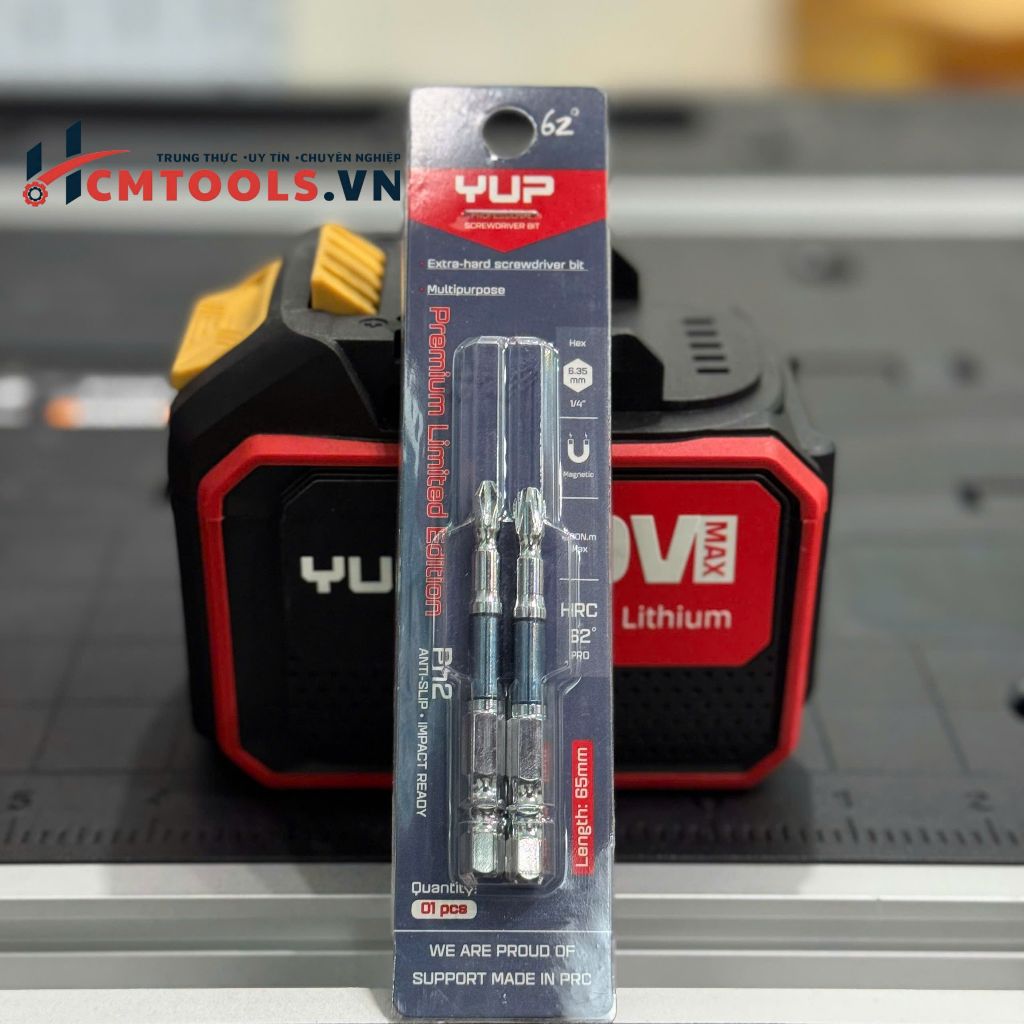 CHÍNH HÃNH Mũi vít PH2 - YUPAI - YUP siêu cứng chống trượt  -dài 65-150mm thép HRC 62 đuôi HEX 6.35M