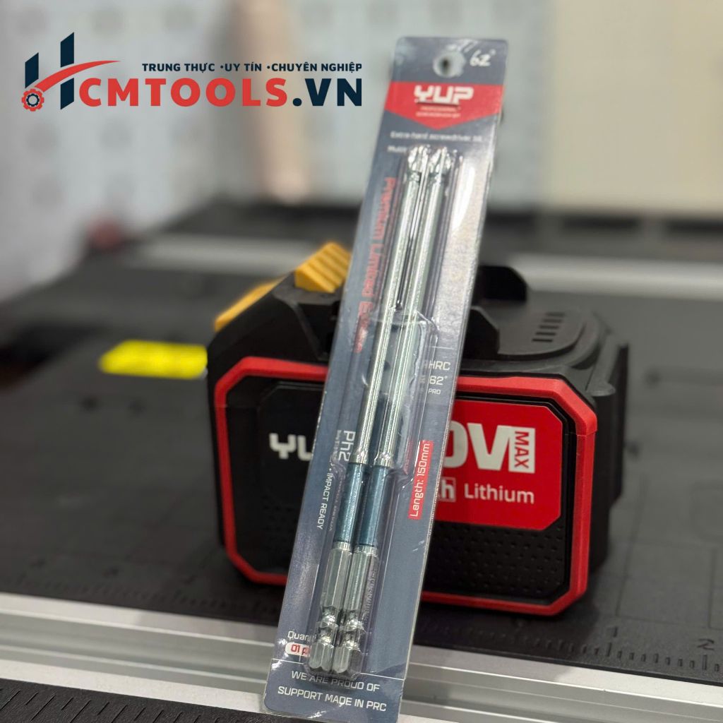 CHÍNH HÃNH Mũi vít PH2 - YUPAI - YUP siêu cứng chống trượt  -dài 65-150mm thép HRC 62 đuôi HEX 6.35M