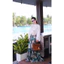 Set áo croptop ren bo chun chân váy maxi hoa Đoàn Thương