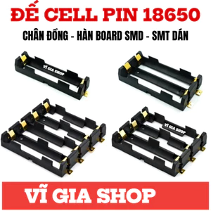 Đế Khay Pin 18650 Chân Đồng Hàn Dán Bề Mặt SMD SMT Loại 1 Cell / 2 Cell / 3 Cell / 4 Cell Nhựa ABS