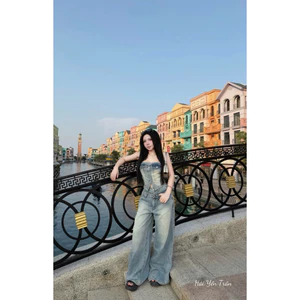 Full set jean cúc bao choáy cho ce nhé Hàng chính chủ form nhà em mê lắm sml