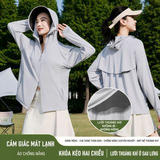[XÁM NHẠT]Áo Chống Nắng Nữ Cao Cấp Upf50+ |Chống Uv, Khóa Kéo 2 Chiều, Lưng Lưới Thoáng Khí