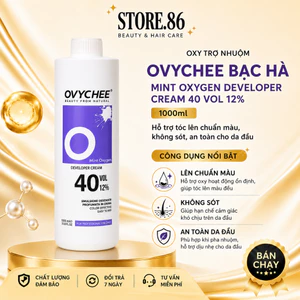 Oxy Trợ Nhuộm 12% Ovychee Bạc Hà Hỗ Trợ Tóc Lên Chuẩn Màu Không Sót, An Toàn Cho Da Dầu