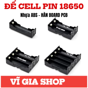 Đế Khay Pin 18650 Chân Hàn Board Mạch PCB Loại 1 Cell / 2 Cell / 3 Cell / 4 Cell Nhựa ABS - Vĩ Gia