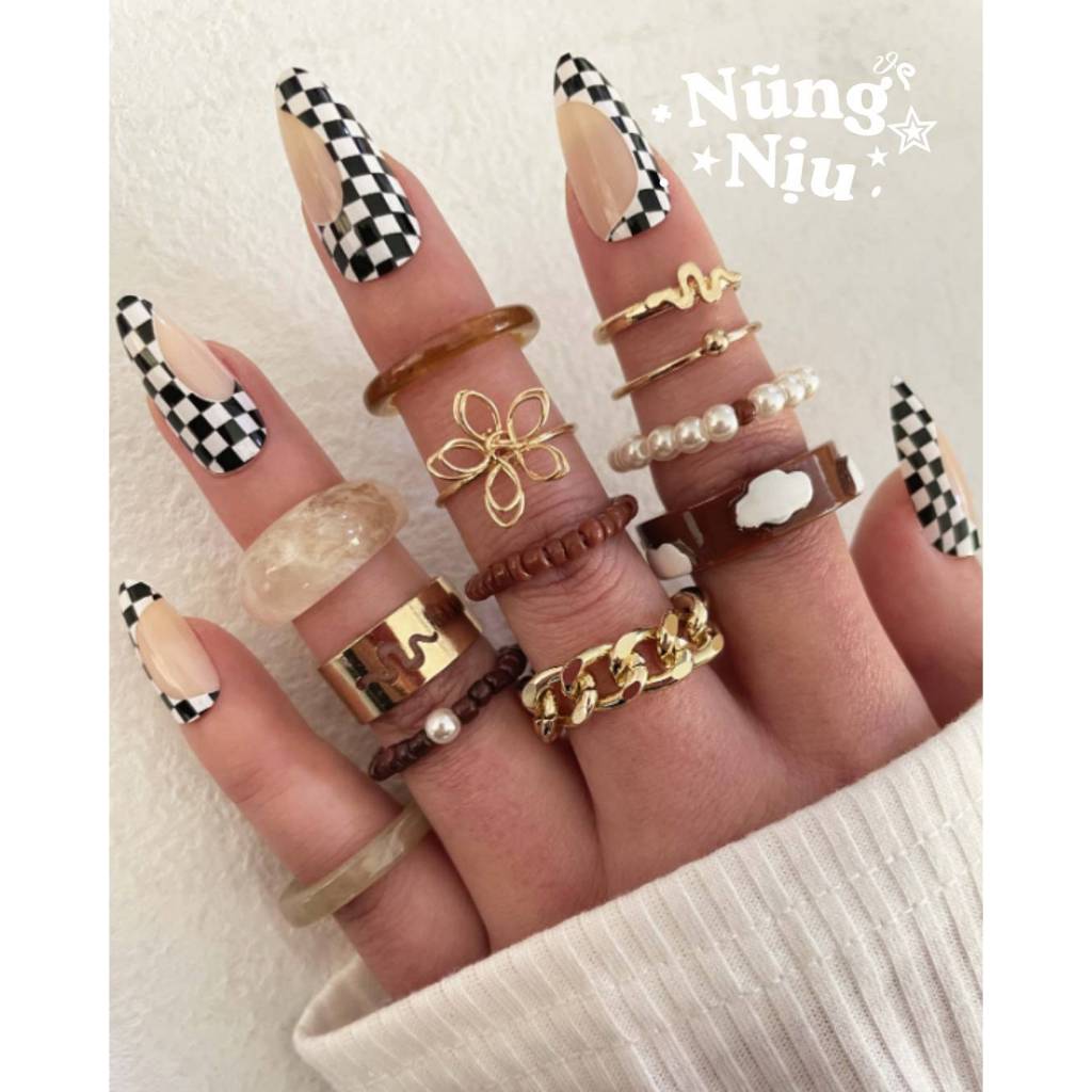 [ORDER 7-10 NGÀY] Set 12 Chiếc Nhẫn Đa Dang Mẫu Xu Hướng