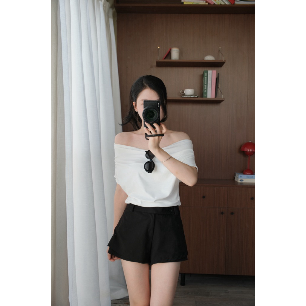 Pearl Short (TSW) Quần short thô cạp lệch 2 khuy 181 Nữ the.sweaterweather