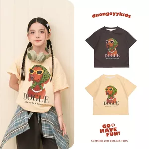 SS26 Áo thun trẻ em cotton DOGUE size 14-38KG dáng suông style Hàn Quốc | Dương Oyy D010426235