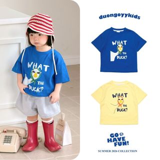 S26 Áo thun trẻ em cotton Vịt WTDUCK size 14-38KG dáng suông style Hàn Quốc | Dương Oyy D010426234