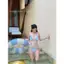 2Soonsumff Bikini 3 mảnh họa tiết chấm bi phối bèo buộc dây kèm váy quần sexy, bộ đồ bơi cao câp cho nữ