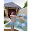 2Soonsumff Bikini 3 mảnh họa tiết chấm bi phối bèo buộc dây kèm váy quần sexy, bộ đồ bơi cao câp cho nữ