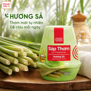 Sáp Thơm GO! 200G Khử Mùi Phòng Nhà Vệ Sinh Tủ Quần Áo Hương Trầm Hương / Sả Chanh Lưu Hương Dài Lâu