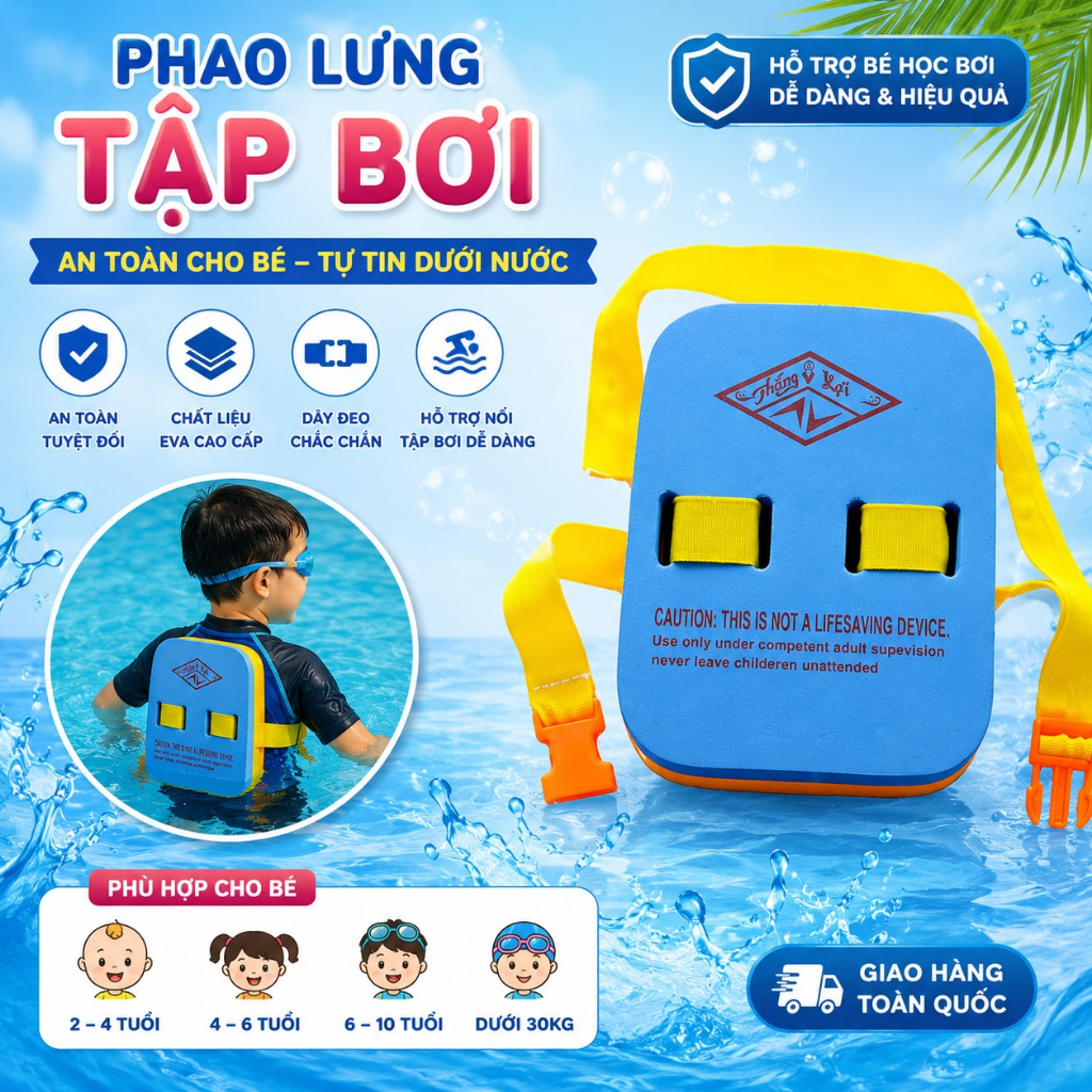 Phao lưng tập bơi Thắng Lợi, Quân Trang cho trẻ em