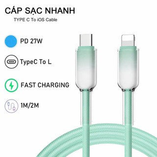 Dây Sạc , Cáp Sạc Nhanh 20W Bọc Dù Type - C To lP, Type-C Sạc Nhanh - Cho ĐT 7/8/Plus/X/XS/11/12/13/14/15/16/Pro/Max