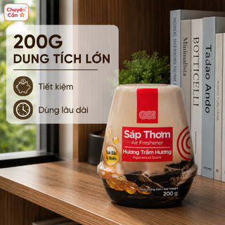 Sáp Thơm GO! 200G Khử Mùi Phòng Nhà Vệ Sinh Tủ Quần Áo Hương Trầm Hương / Sả Chanh Lưu Hương Dài Lâu