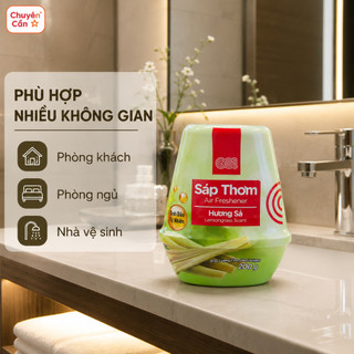 Sáp Thơm GO! 200G Khử Mùi Phòng Nhà Vệ Sinh Tủ Quần Áo Hương Trầm Hương / Sả Chanh Lưu Hương Dài Lâu