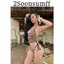 2Soonsumff Bikini 2 mảnh họa tiết kẻ ngang buộc dây sexy, bộ đồ bơi cao cấp gợi cảm cho nữ