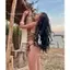 2Soonsumff Bikini 2 mảnh họa tiết kẻ ngang buộc dây sexy, bộ đồ bơi cao cấp gợi cảm cho nữ