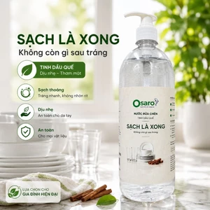 NƯỚC RỬA CHÉN OSARO 1KG – Sạch nhanh dầu mỡ, dễ tráng, hương tinh dầu tự nhiên