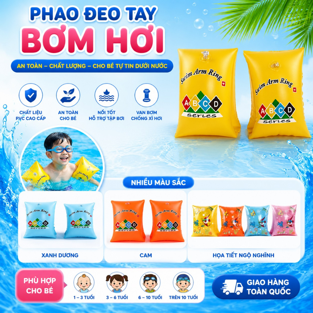 Các loại phao đeo tay cao cấp, giá rẻ cho người lớn và trẻ em, chất liệu cao cấp