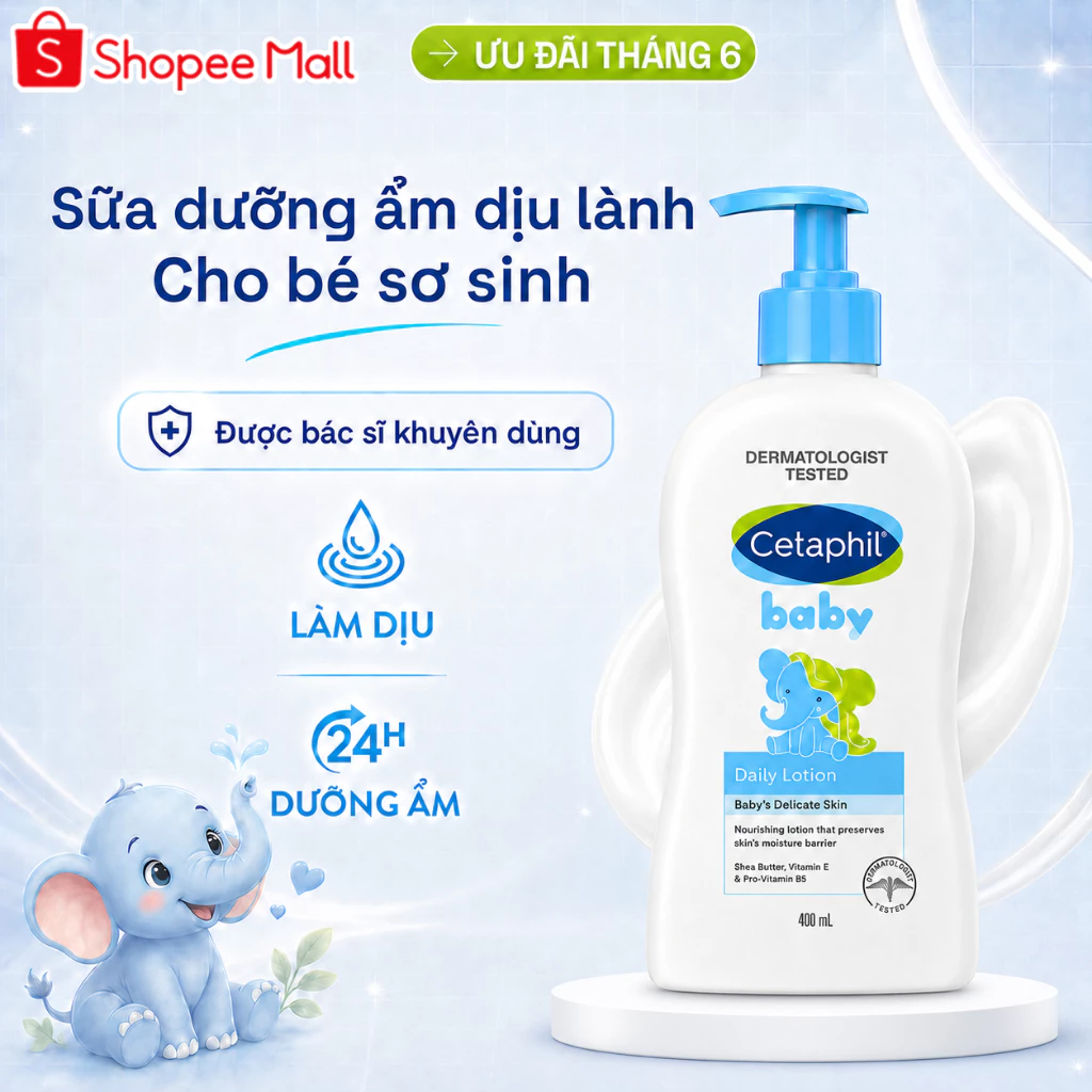 Sữa dưỡng ẩm Cetaphil Baby Daily Lotion dịu lành 400ml