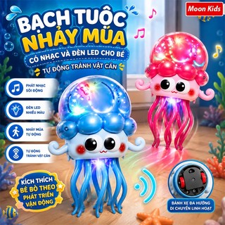 Bạch Tuộc Nhảy Múa Có Nhạc Và Đèn LED Cho Bé, Tự Động Tránh Vật Cản